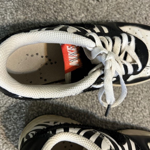 Nike Air Force 1 Sneakers Kids 2y Black White Zebra Print Low Top Shoes y2k